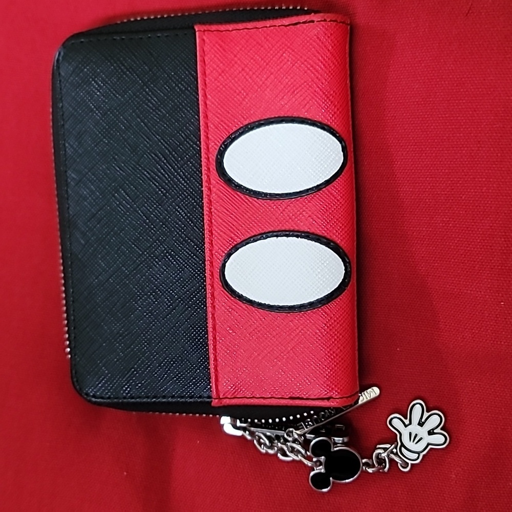 Disney Loungefly Black Wallet with Peace Hand - Picture 2 of 3